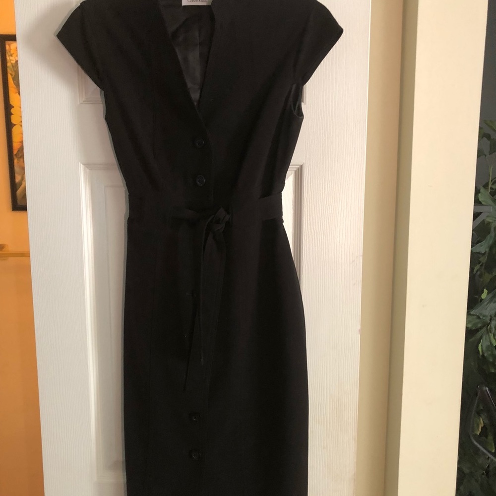 CALVIN KLEIN Black Dress Button Down the front